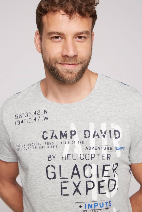 Soccx T-Shirt mit Print im Used Look granite melange Jubiläumsangebot