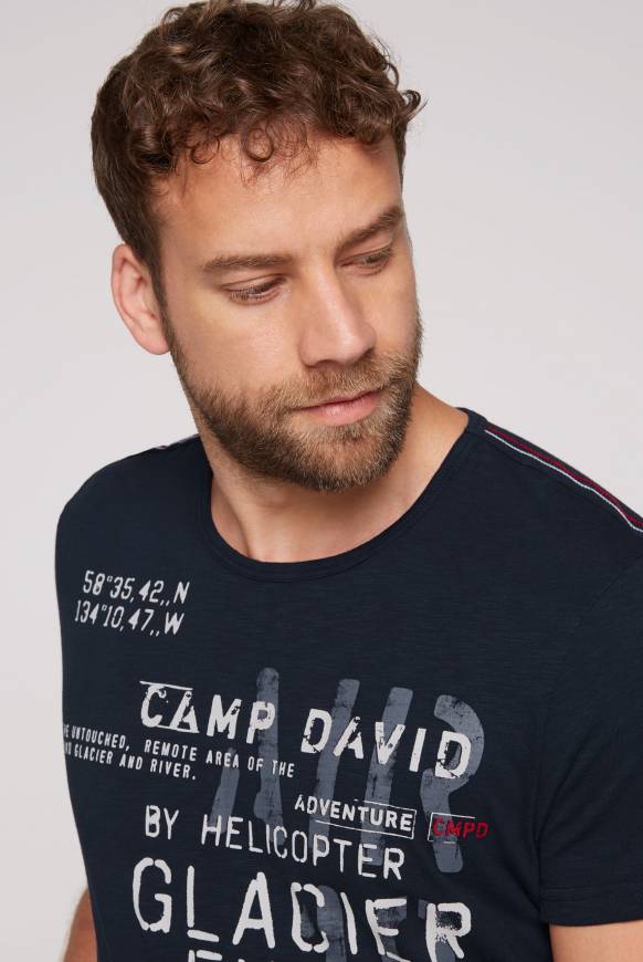 Soccx T-Shirt mit Print im Used Look blue navy Lagerräumung