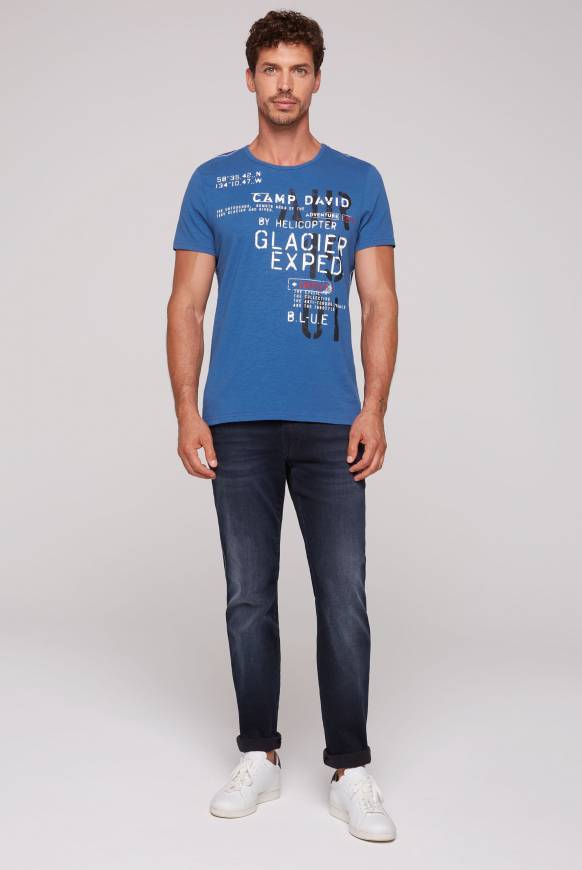 Soccx T-Shirt mit Print im Used Look strong blue Heißer Verkauf