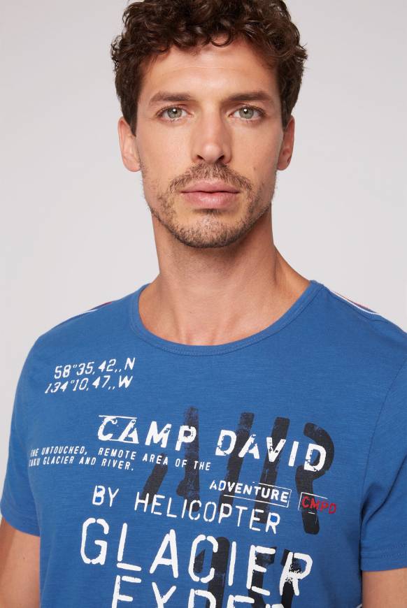 Soccx T-Shirt mit Print im Used Look strong blue Heißer Verkauf