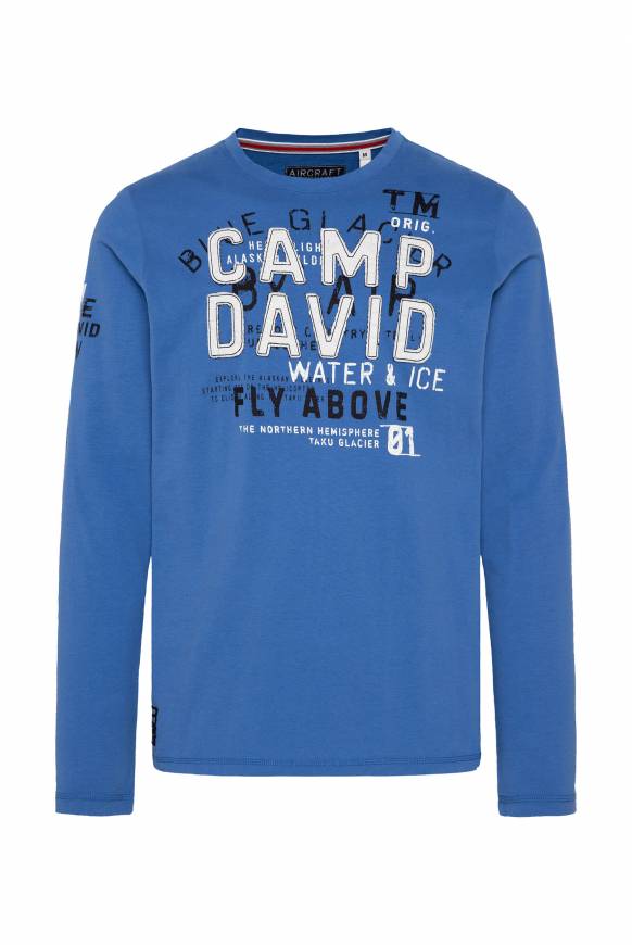 Soccx Langarmshirt mit Label-Applikationen strong blue Online Outlet