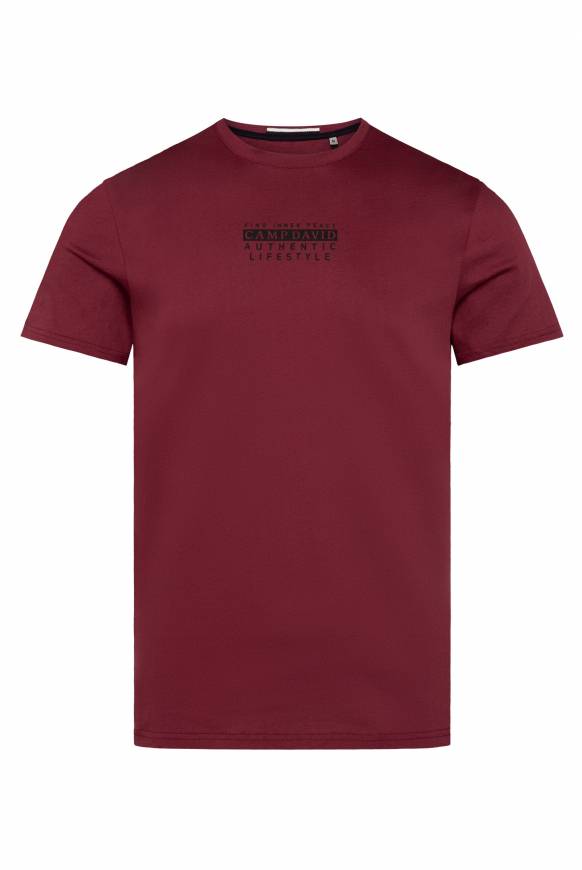 Soccx T-Shirt Rundhals mit Logo Print burgundy Zeitlich begrenztes Angebot