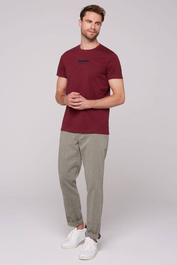 Soccx T-Shirt Rundhals mit Logo Print burgundy Zeitlich begrenztes Angebot
