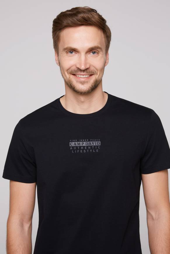 Soccx T-Shirt Rundhals mit Logo Print blue navy Exklusive Angebote