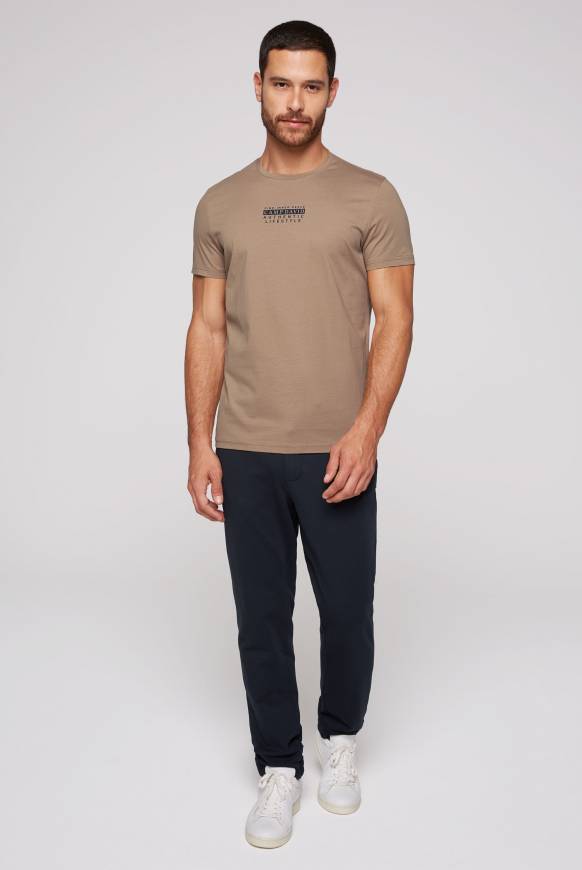 Soccx T-Shirt Rundhals mit Logo Print tan Blitzangebot