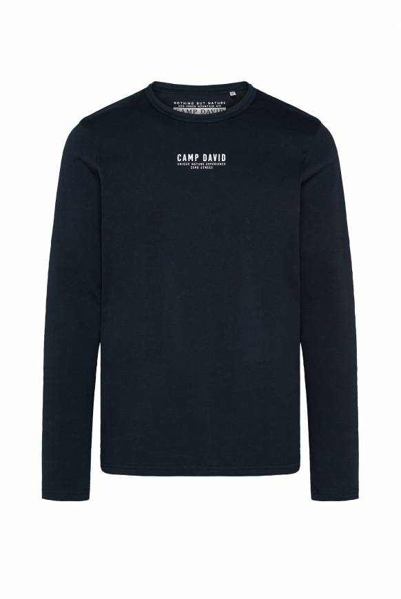 Soccx Longsleeve mit Logo Print blue navy Große Rabatte