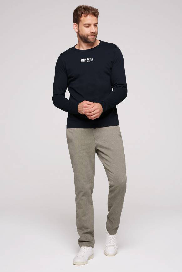 Soccx Longsleeve mit Logo Print blue navy Große Rabatte