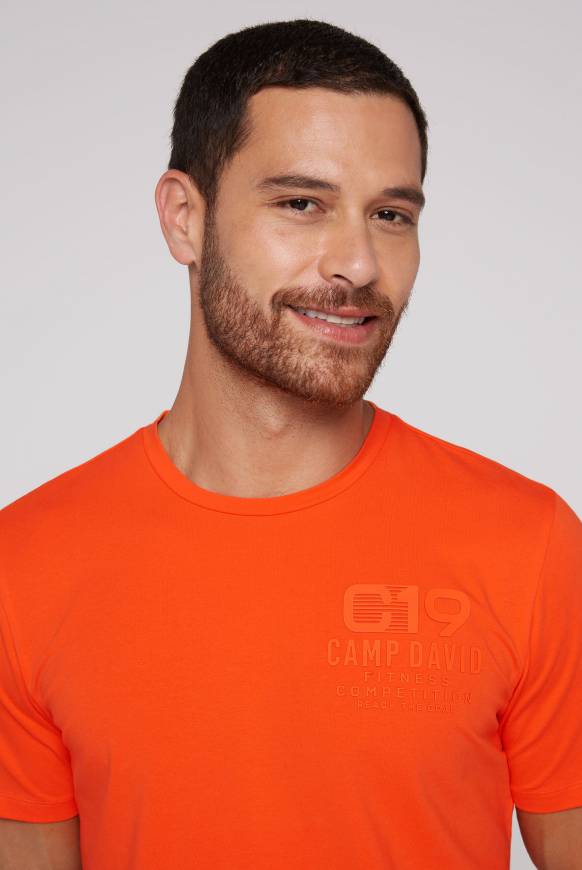 Soccx Sport-T-Shirt mit Artwork signal orange Räumungsverkauf