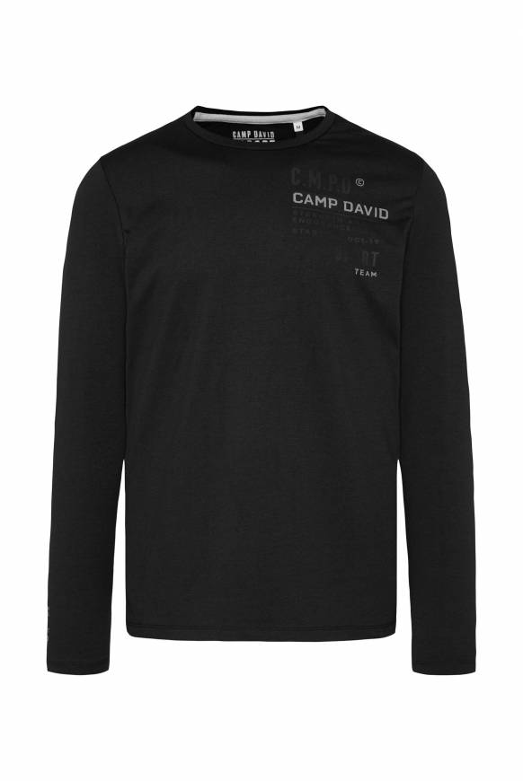 Soccx Langarmshirt mit reflektierendem Rücken-Print black Kauf eins, bekomm eins gratis