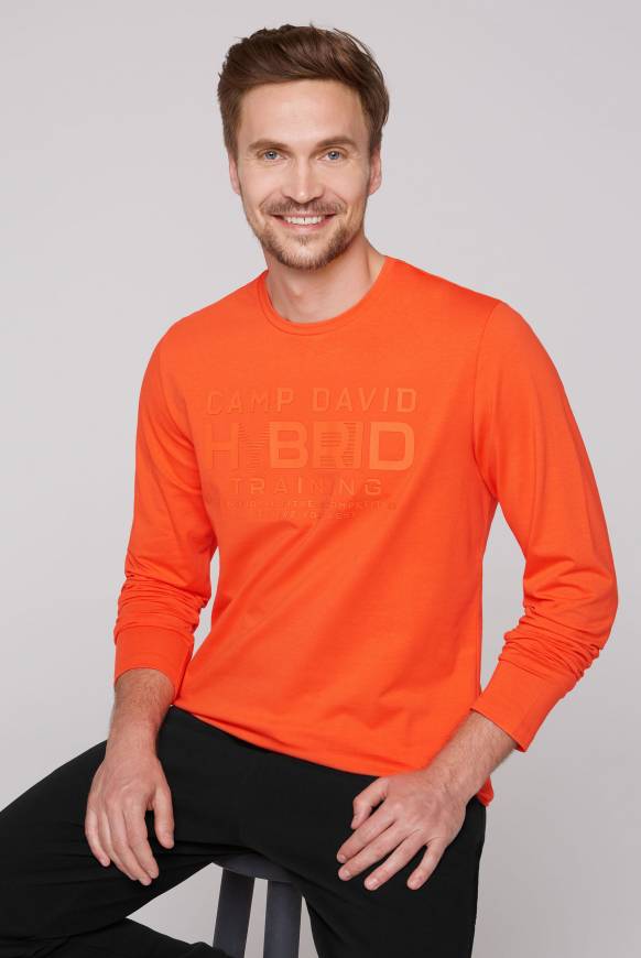 Soccx Langarmshirt mit Rubber Print signal orange Tägliche Deals