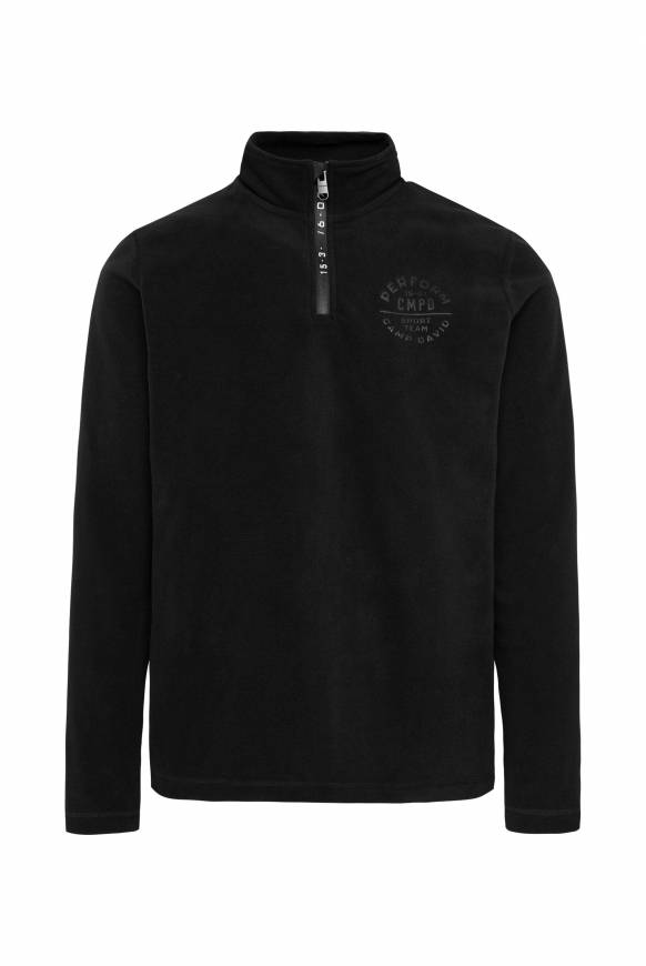 Soccx Troyer-Fleeceshirt mit Tapes und Prägedrucken black Sonderangebote
