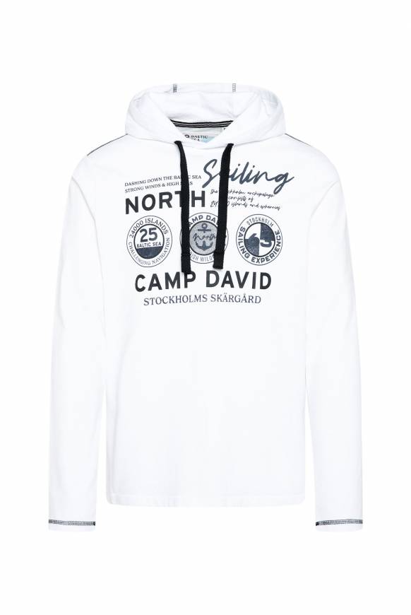 Soccx Langarmshirt mit Kapuze und Print opticwhite Tiefpreis