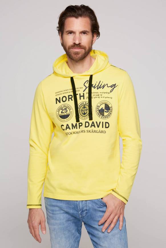 Soccx Langarmshirt mit Kapuze und Print light lime Super Sparpreis