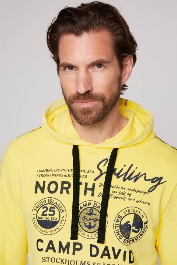 Soccx Langarmshirt mit Kapuze und Print light lime Super Sparpreis