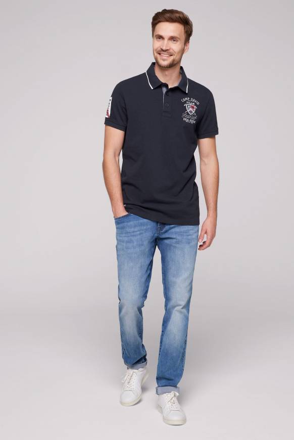 Soccx Pikee-Polo mit Label Patches und Stickereien blue navy JETZT KAUFEN