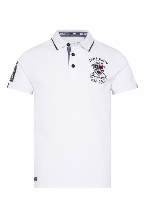 Soccx Pikee-Polo mit Label Patches und Stickereien opticwhite Neueste Stile
