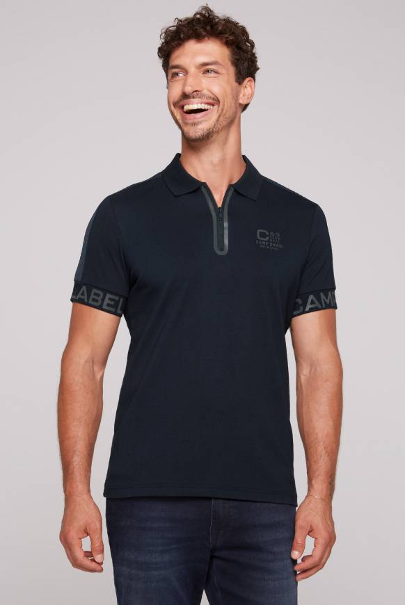 Soccx Kurzarmpolo mit Folienprints blue navy Letzte 2 Tage