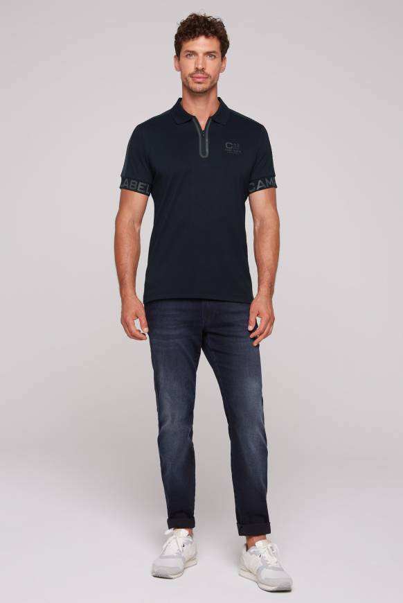 Soccx Kurzarmpolo mit Folienprints blue navy Letzte 2 Tage
