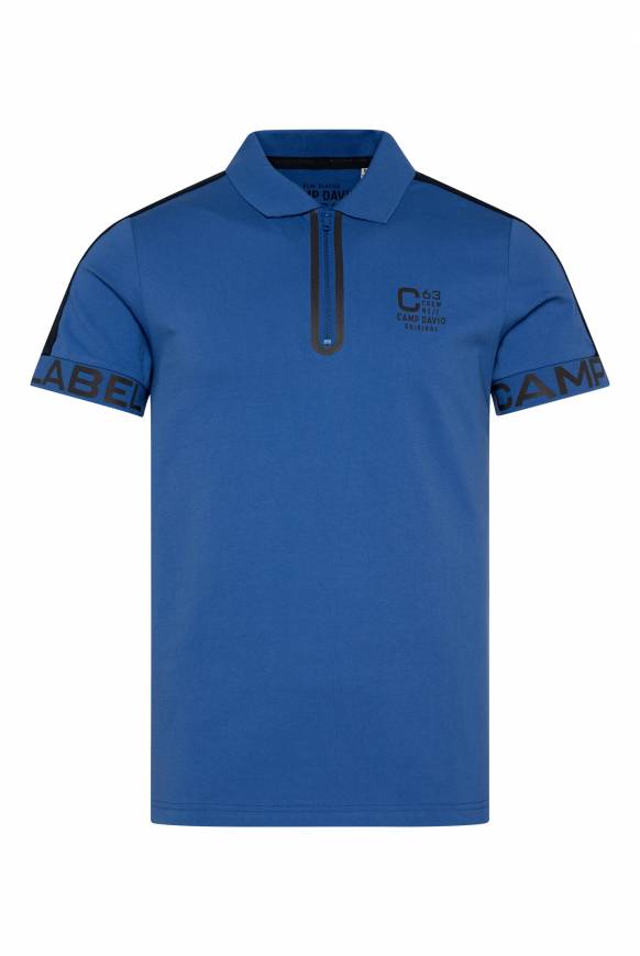 Soccx Kurzarmpolo mit Folienprints strong blue Letzter Tag