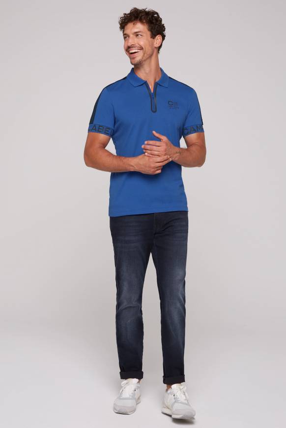 Soccx Kurzarmpolo mit Folienprints strong blue Letzter Tag
