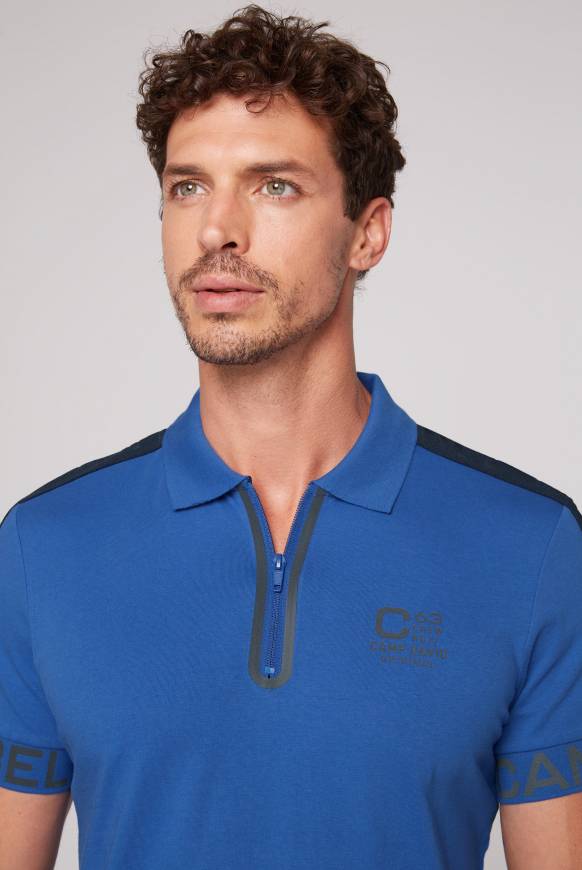 Soccx Kurzarmpolo mit Folienprints strong blue Letzter Tag