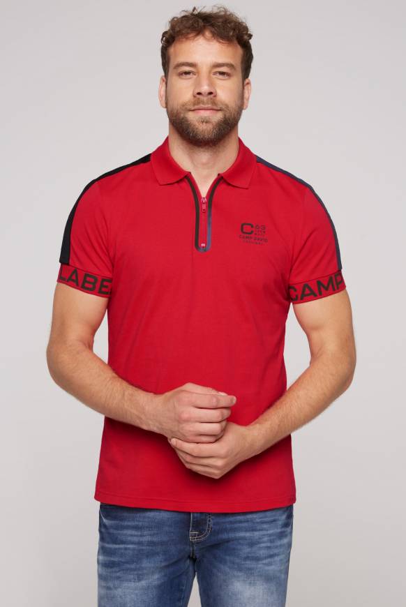 Soccx Kurzarmpolo mit Folienprints flight red Zeitbegrenzte Promotion