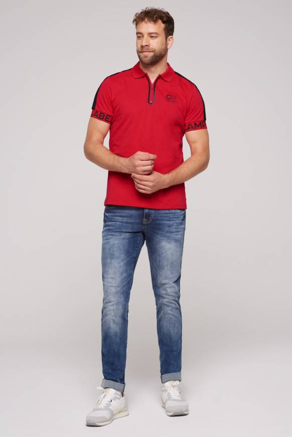 Soccx Kurzarmpolo mit Folienprints flight red Zeitbegrenzte Promotion