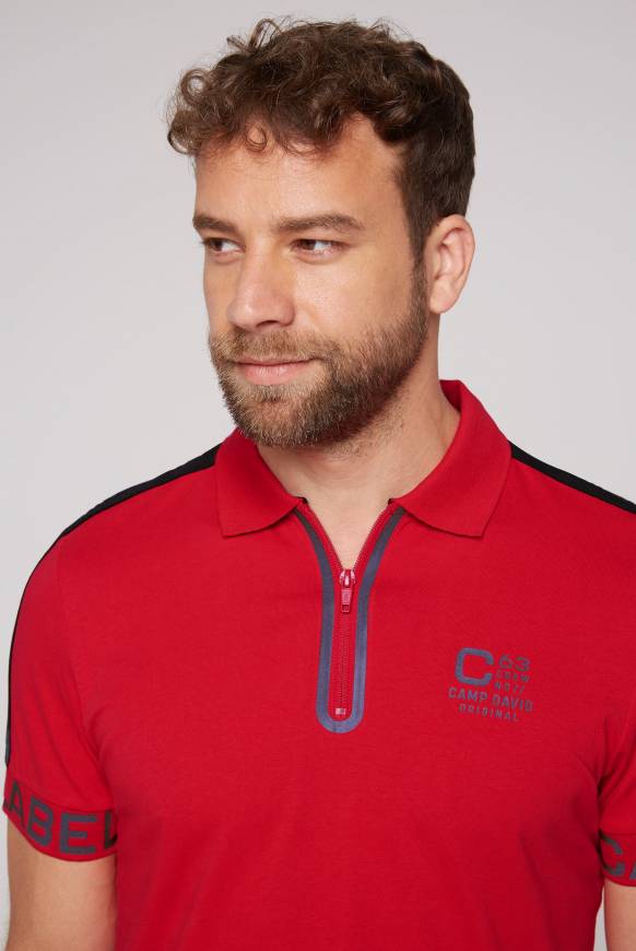 Soccx Kurzarmpolo mit Folienprints flight red Zeitbegrenzte Promotion