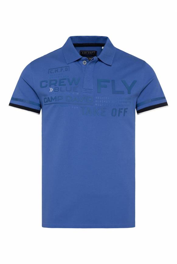 Soccx Pikee-Polo mit tonigem Rubber Artwork strong blue Bis zu 60% Rabatt