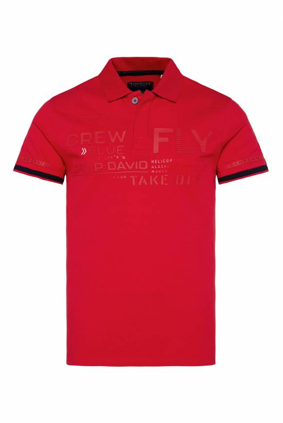 Soccx Pikee-Polo mit tonigem Rubber Artwork flight red Bis zu 65% Rabatt