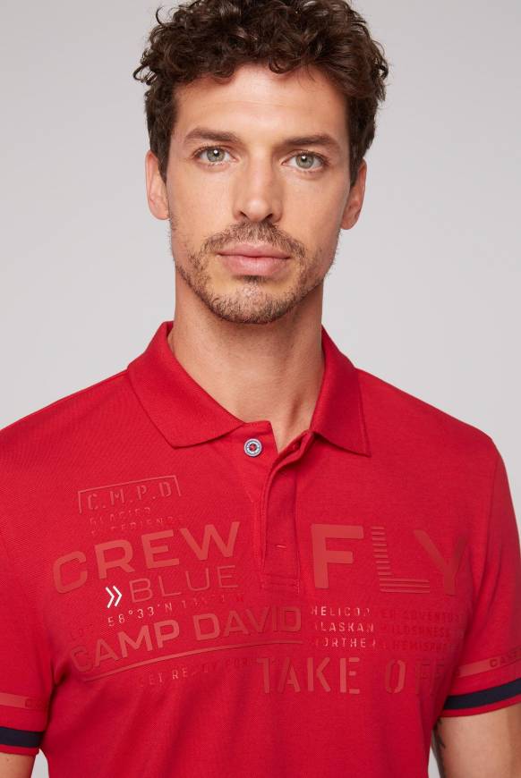 Soccx Pikee-Polo mit tonigem Rubber Artwork flight red Bis zu 65% Rabatt