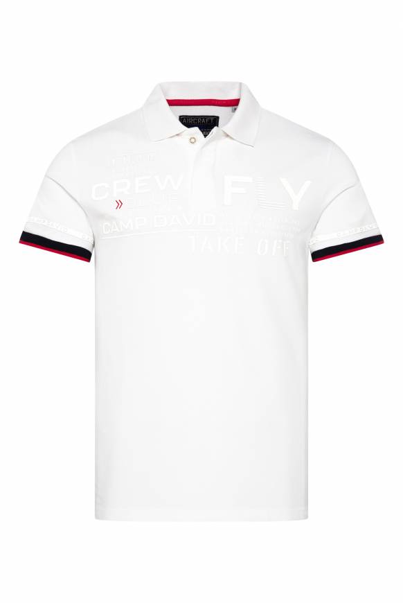 Soccx Pikee-Polo mit tonigem Rubber Artwork white Nur für heute