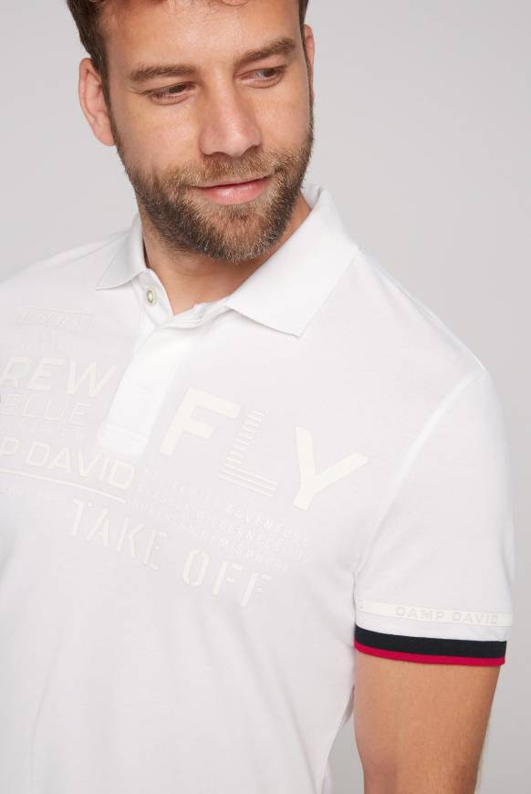 Soccx Pikee-Polo mit tonigem Rubber Artwork white Nur für heute