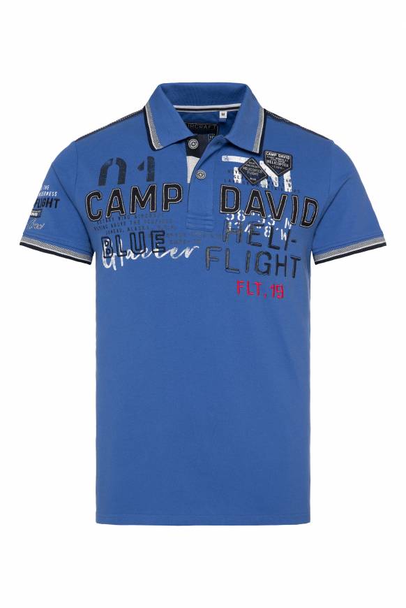 Soccx Pikee-Polo mit Label-Applikationen strong blue Bis zu 55% Rabatt