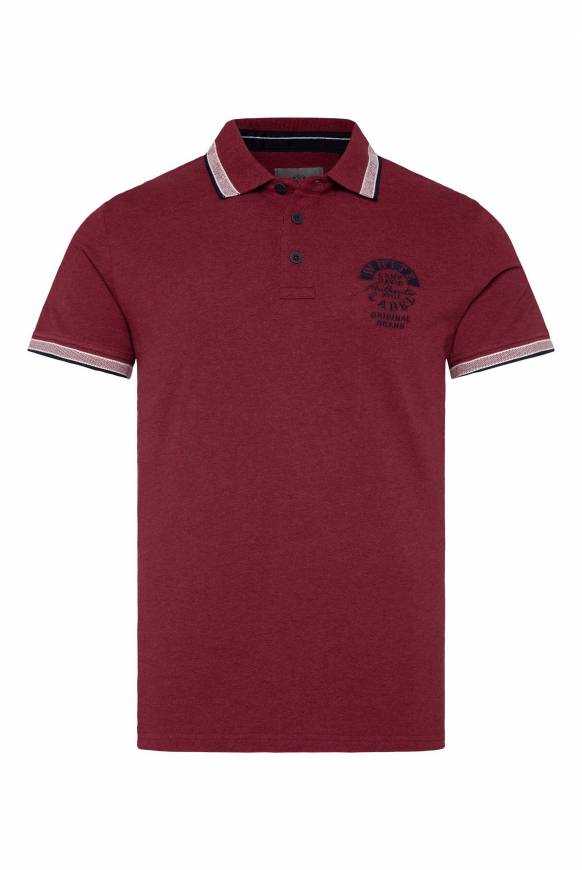 Soccx Meliertes Poloshirt mit Two-Tone-Details burgundy melange Super Rabatt