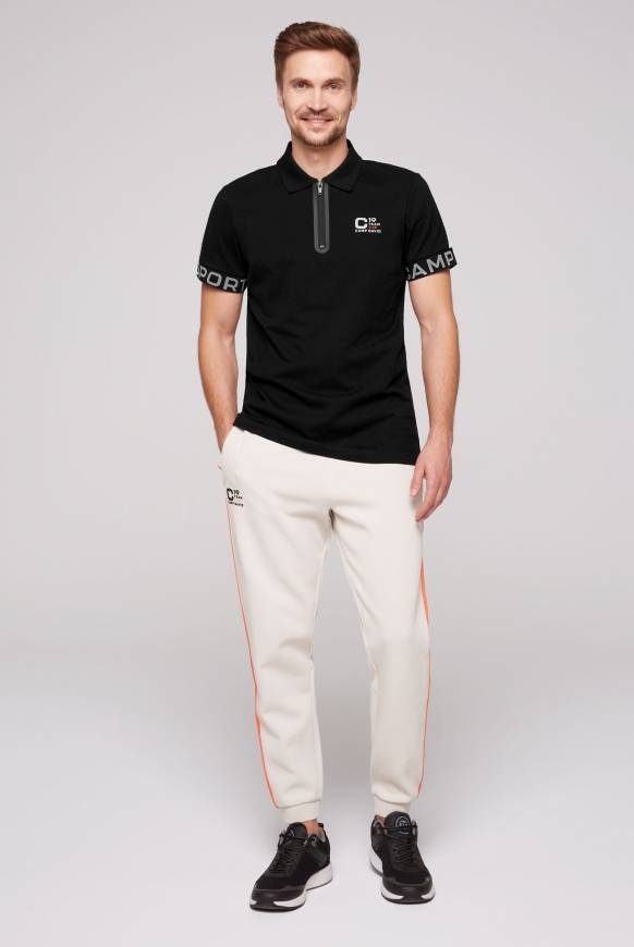 Soccx Poloshirt mit Zipper und reflektierenden Prints black Kostenloser Versand international