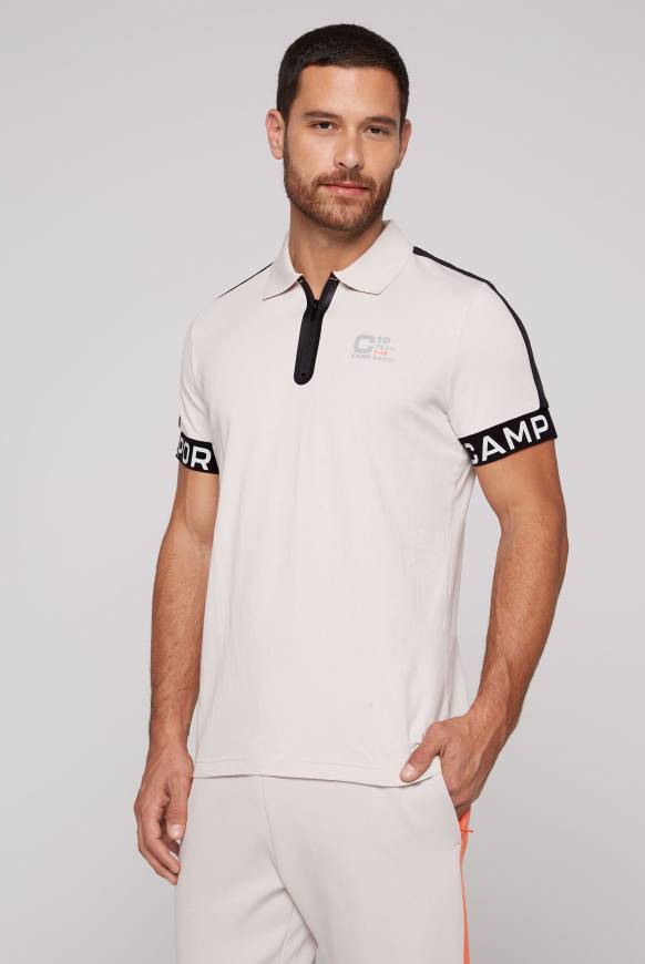 Soccx Poloshirt mit Zipper und reflektierenden Prints shell Fabrikladen
