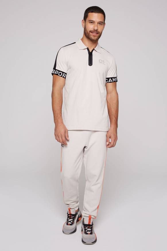 Soccx Poloshirt mit Zipper und reflektierenden Prints shell Fabrikladen