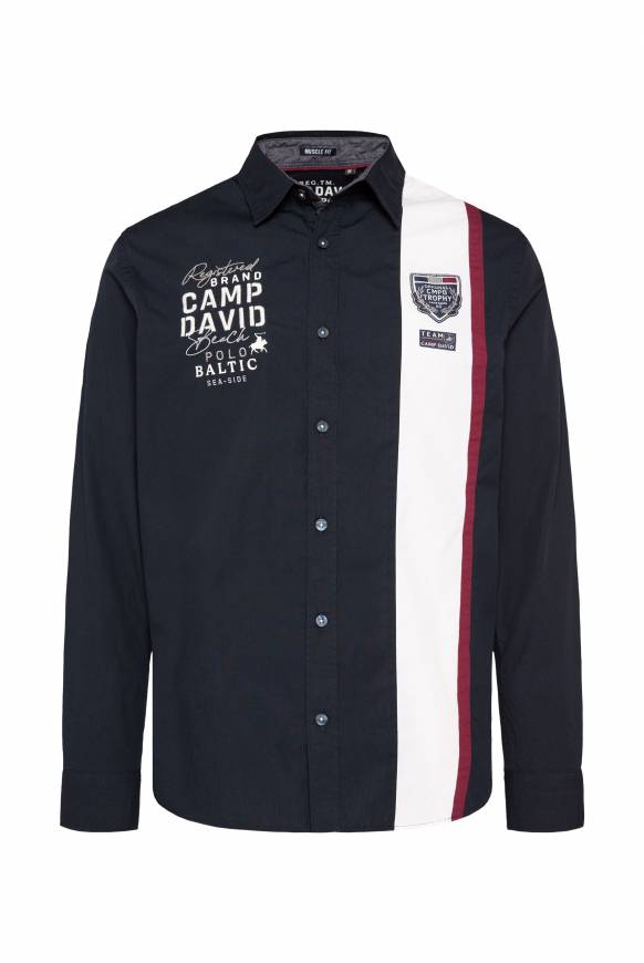 Soccx Langarmhemd mit Color-Blocking und Artworks blue navy Begrenzt auf 3 Tage