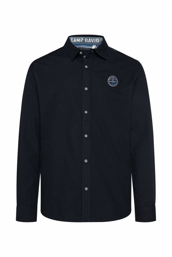Soccx Langarmhemd mit Strukturstreifen blue navy Black Friday Preise