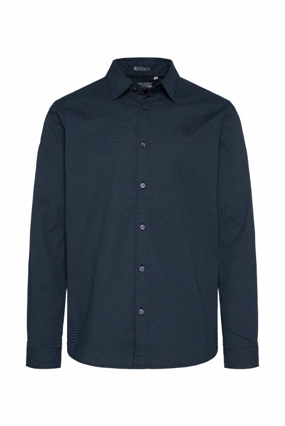 Soccx Langarmhemd mit filigranen All Over Print blue navy Rabatte dieses Monats