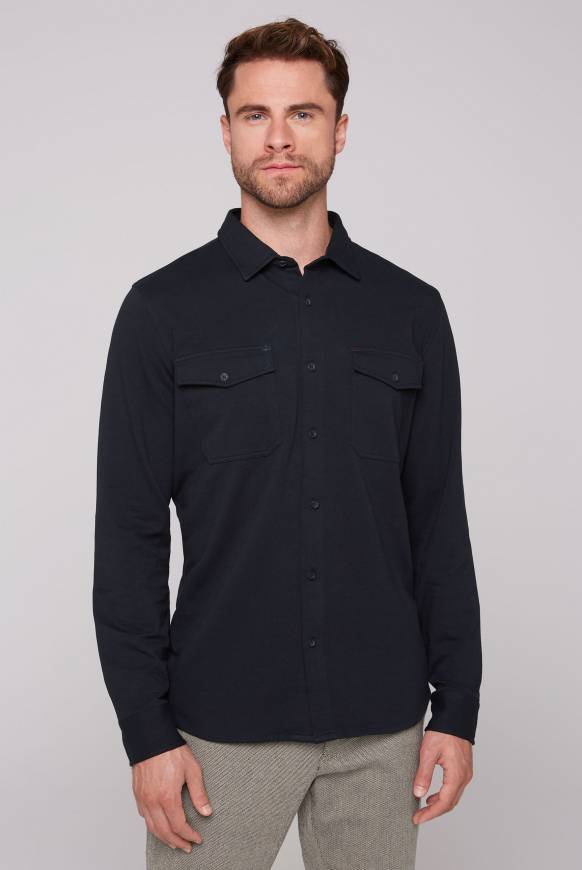 Soccx Langarmhemd mit Klappentaschen blue navy Outlet