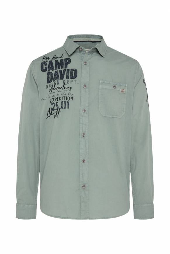 Soccx Langarmhemd mit Logo-Stickereien teal Angebote