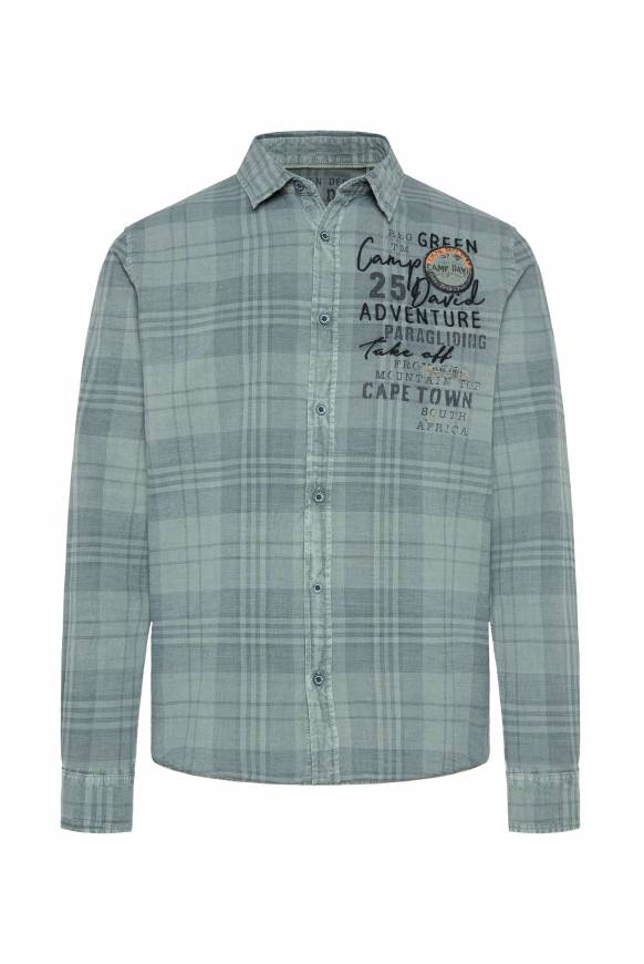 Soccx Karohemd mit Label-Applikationen teal Hotsell