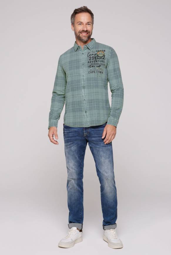 Soccx Karohemd mit Label-Applikationen teal Hotsell