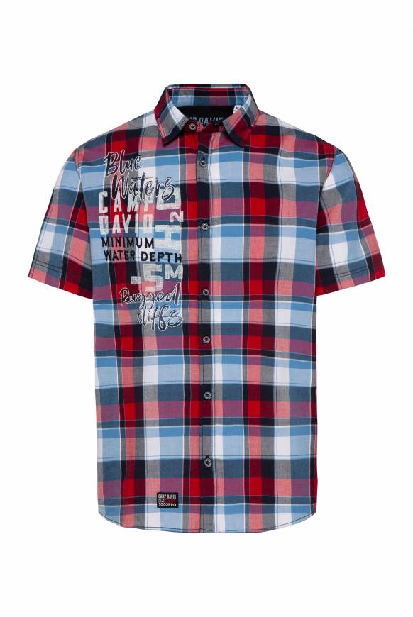 Soccx Karohemd mit Print und Stickereien royal red check Meist gekauft