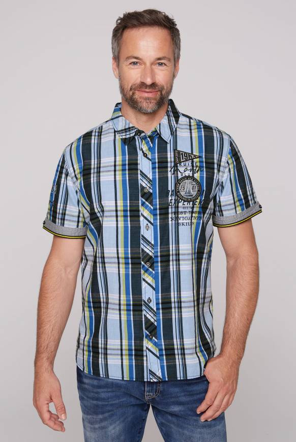 Soccx Karohemd mit kleineren Artworks summer blue