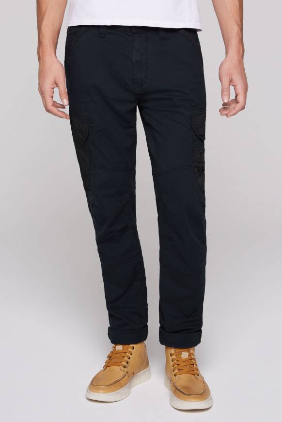 Soccx Cargohose mit Taschen im tonigen Materialmix blue navy Muttertagsangebot