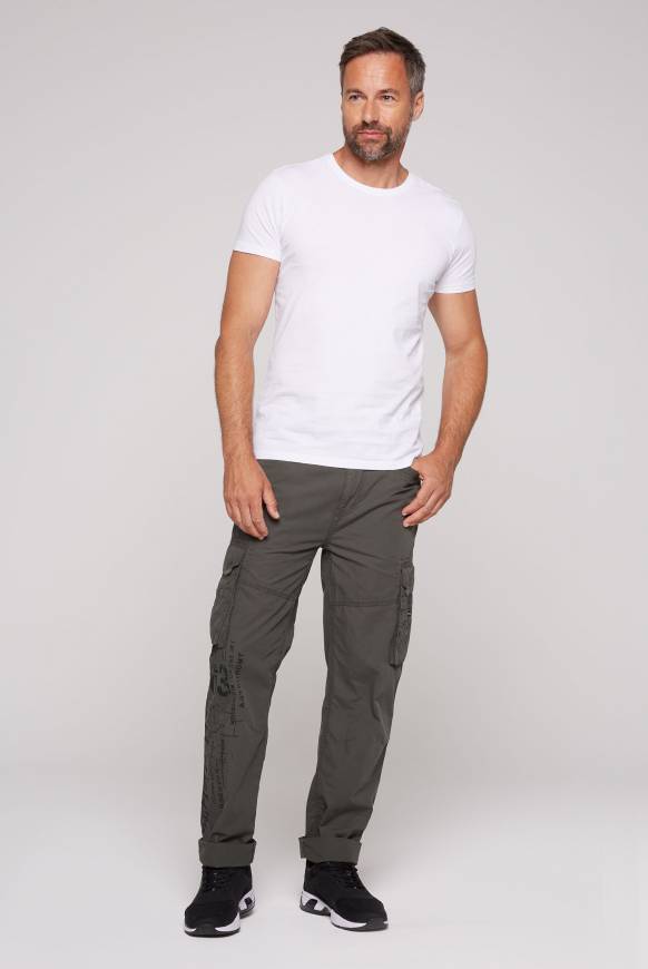 Soccx Leichte Cargohose mit Label Prints mud Valentinstagsangebot