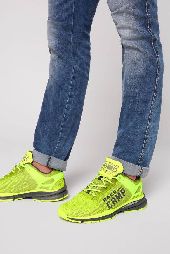 Soccx Running Sneaker mit Knit-Design und Rubber Logo neon lime Sonderangebot der Fabrik